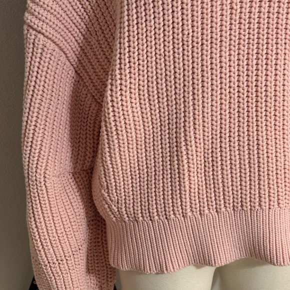 BANANA REPUBLIC Pink Ribbed Knit‎ Sweater Oversized Relaxed Fit Size L Factory - Picture 8 of 10